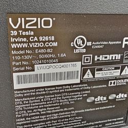 VIZIO 48” TV – Model E480-B2 – Works Great (No Remote)