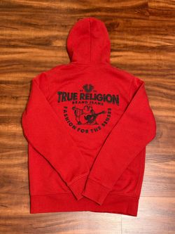 True Religion Large Red Zip-Up Hoodie