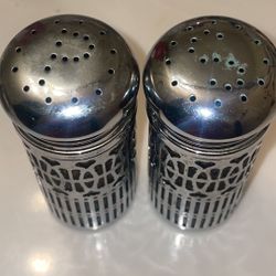 *Antique*Victorian Silver Set of Salt & Pepper Shakers, England, 19th Century*