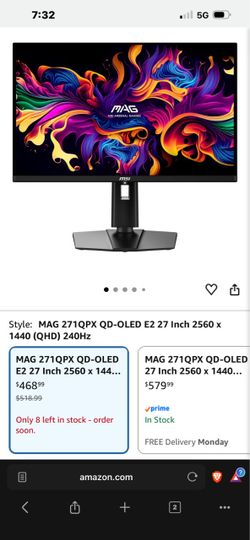 MSI OLED 240hz Monitor(27 inch)