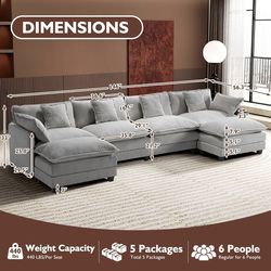 Grey modular sectional couch