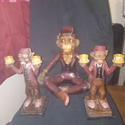 Bellhop Candle Holder Monkey set