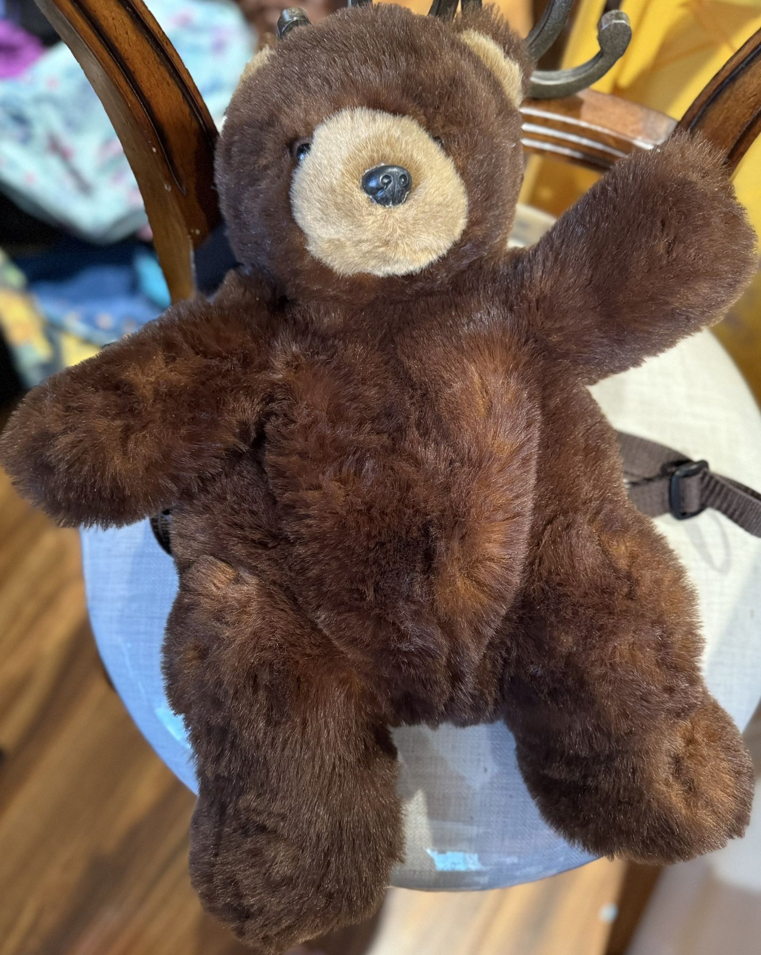 Vintage Unipak Plush Plushy Brown Bear Hug A Bear Pocket In Back