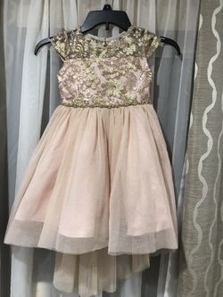 Blush and gold dress