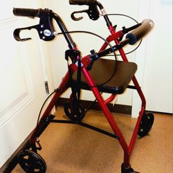 Medline 300 Lb Capacity Burgundy Walker Great Condition Professionally Assembled Works Nicely Plus Good Brakes