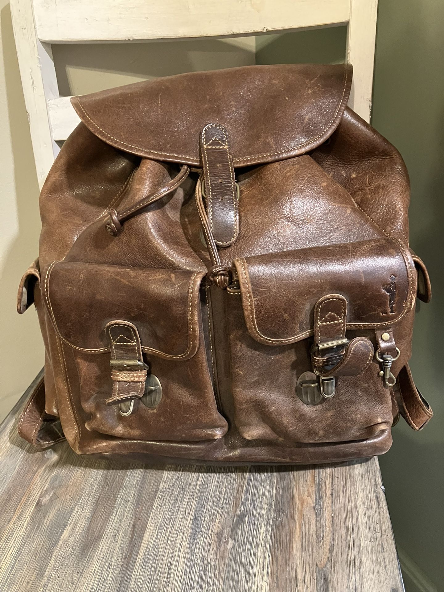 Leather backpack