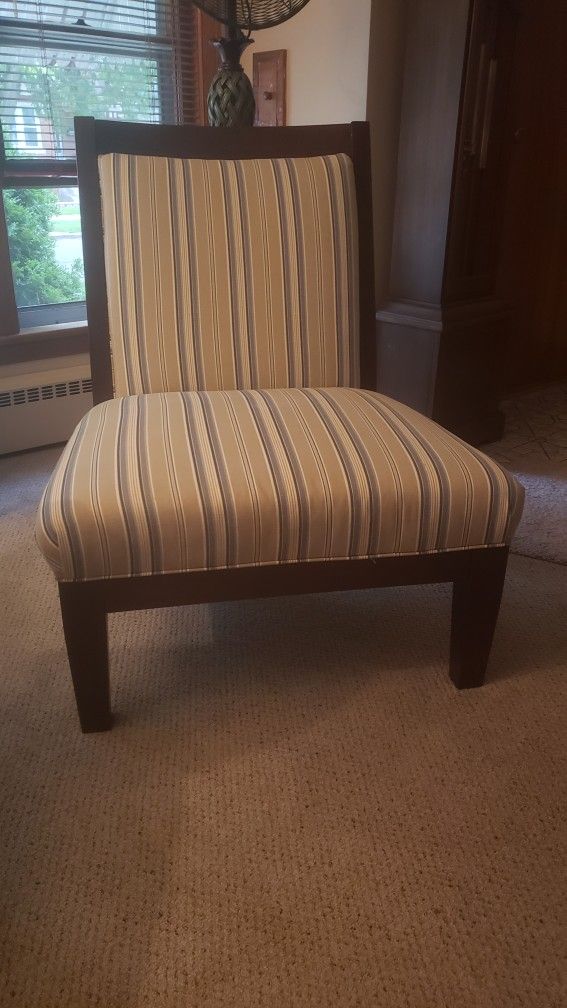 Accent Chair. Blue And Cream. Custom Made. Oversized.