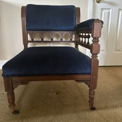Antique Victorian Wood Rolling Corner Chair