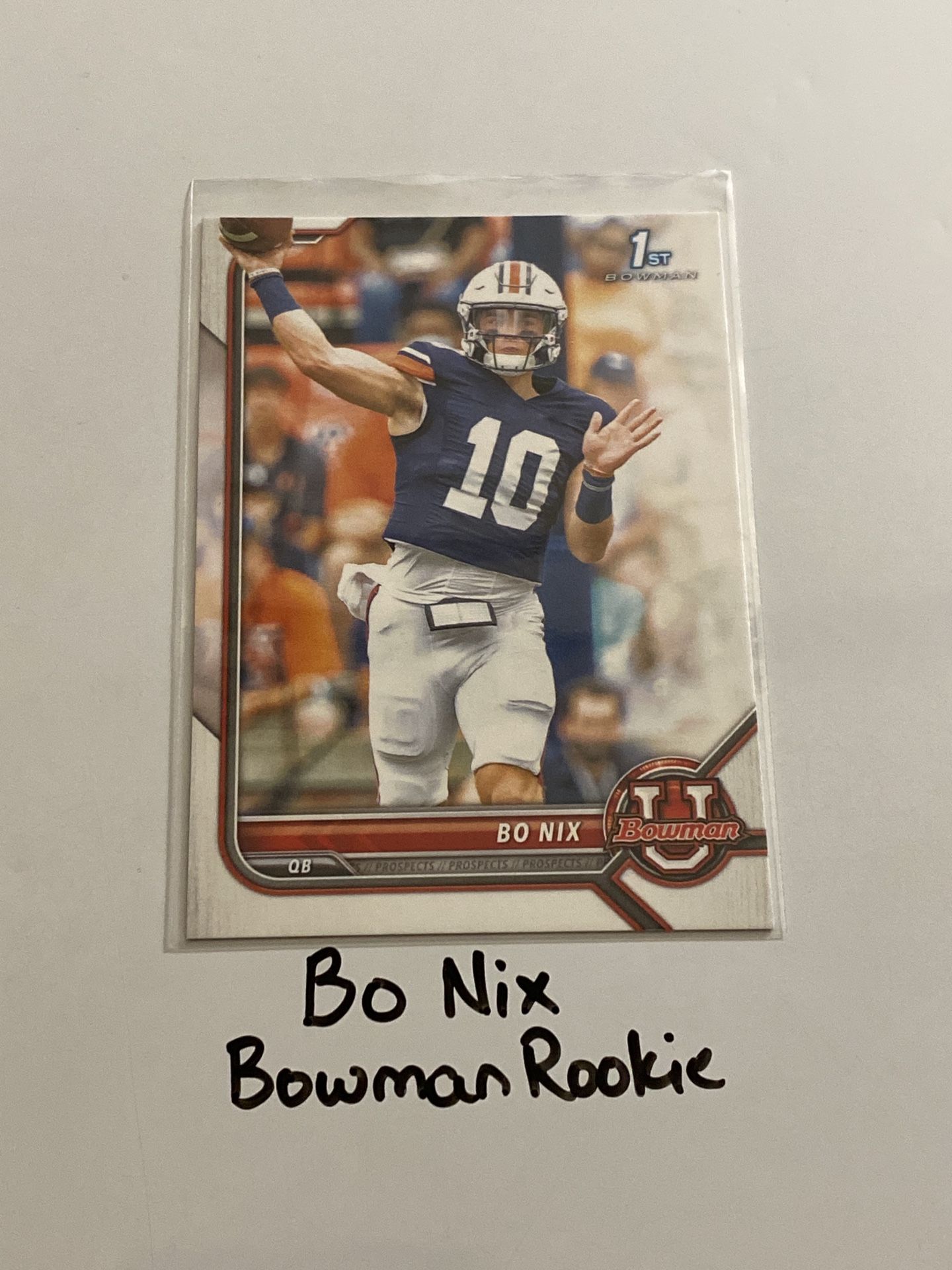 Bo Nix Denver Broncos QB Bowman University Rookie Card. 