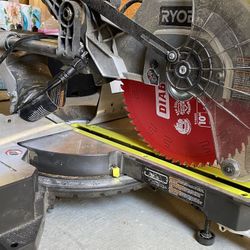 Ryobi 10 In Sliding Compound Miter Saw With New Blade From Diablo
