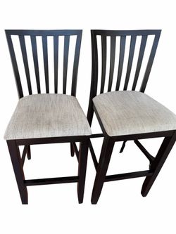 2 Bar stools with backrest, dark brown/Orrsta light gray