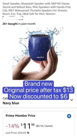 Small Speaker, Bluetooth Speaker with 360°HD Stereo Sound and Robust Bass, Mini Speakers with Hands-Free Call, IP67 Waterproof, Portable Speakers for