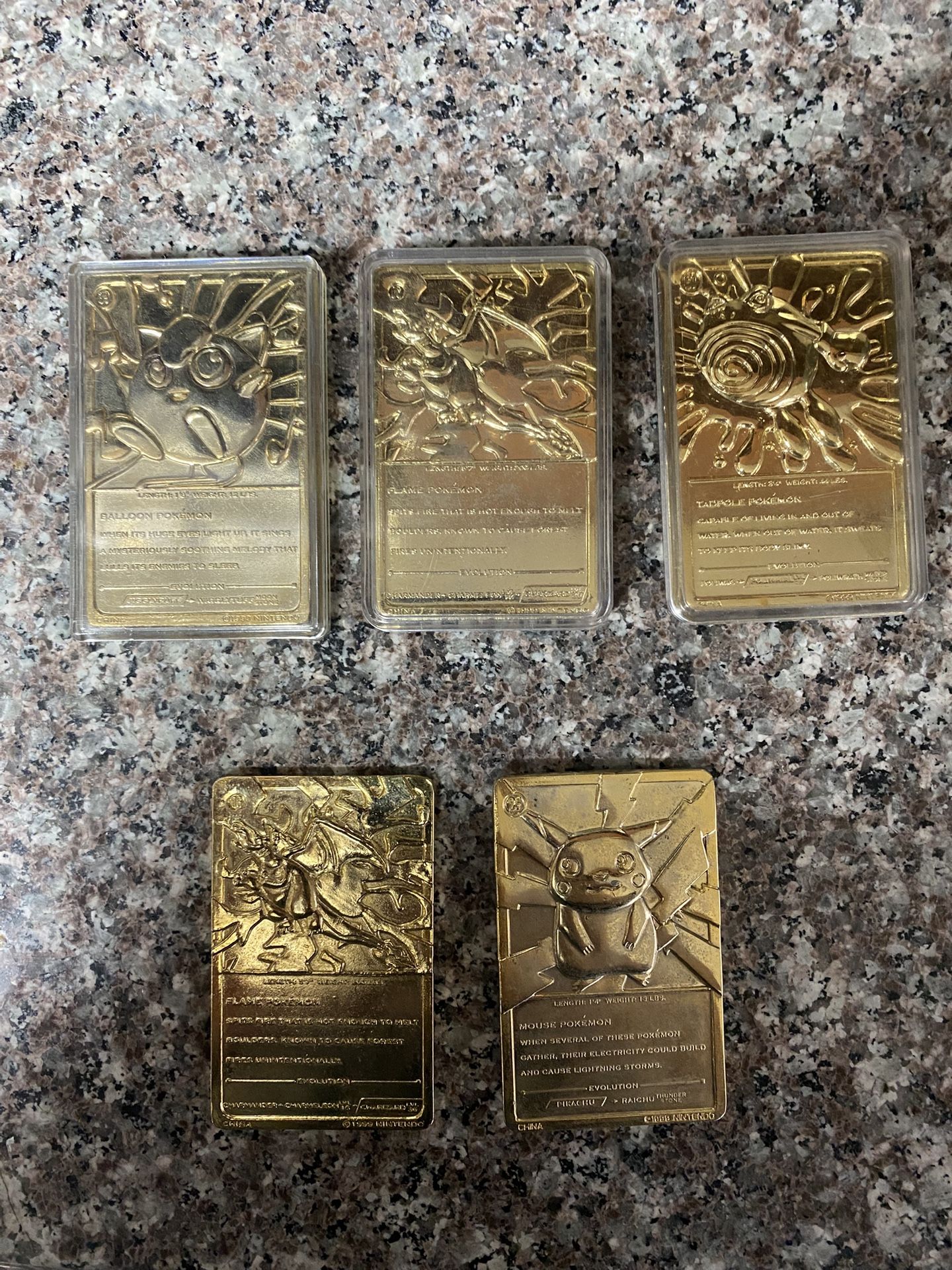 1999 Limited Edition 23k Gold-Plated Trading Card featuring Pokémon