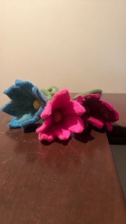 Colorful felt flowers