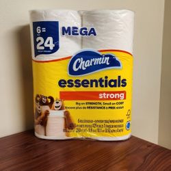 Charmin Essentials Strong Toilet Paper – 6 Mega Rolls, 429 Sheets per Roll