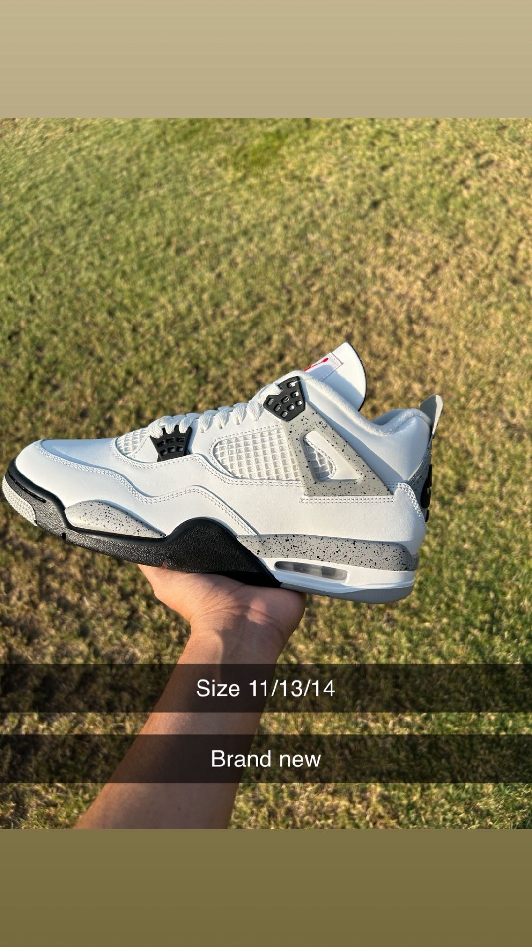 Jordan 4 White Cement Size 11/13/14