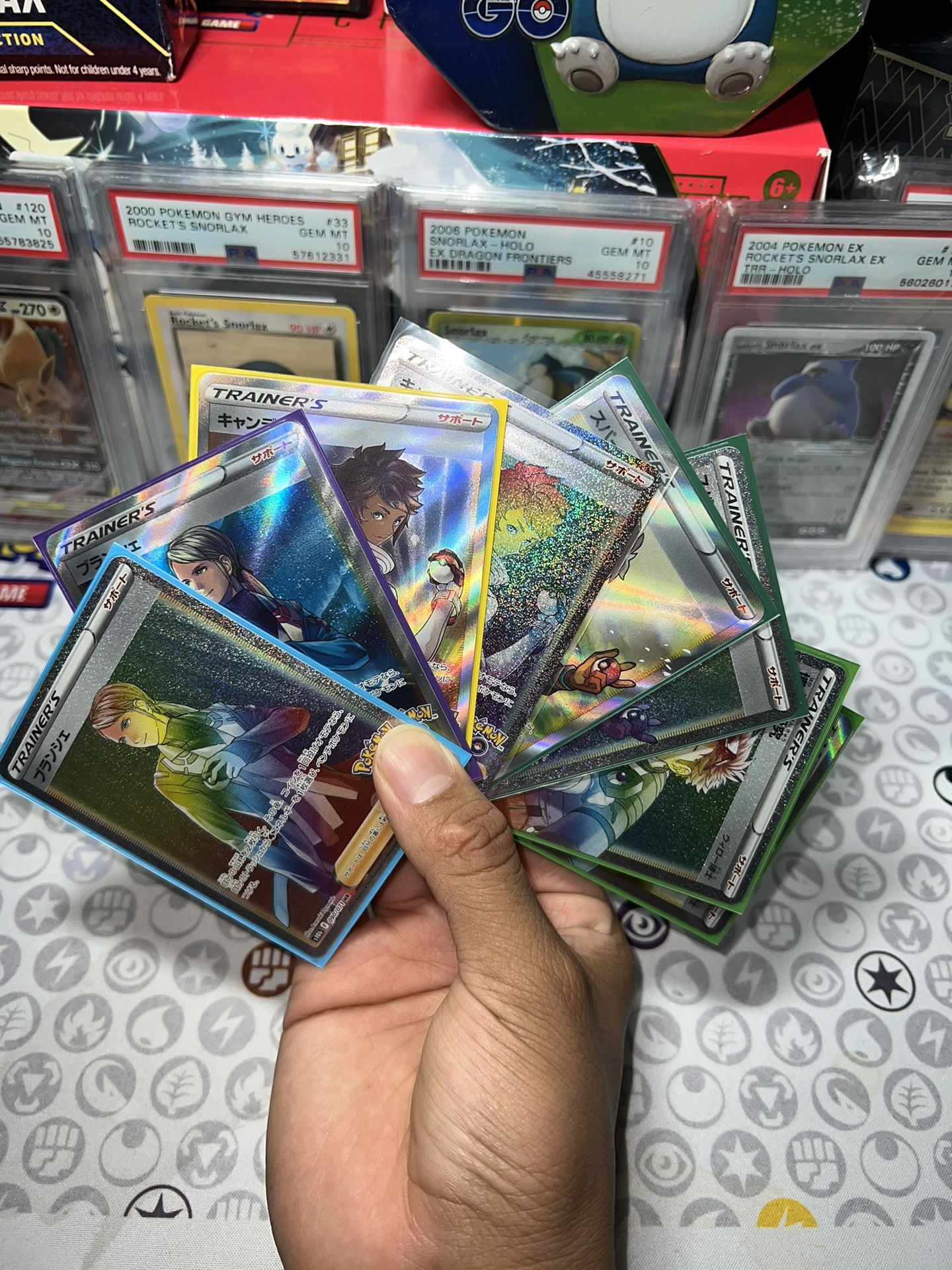 Complete Japanese OG Pokémon Go Trainers & Professor, Rainbow & Regular Pokémon TCG Card Bundle