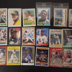 Rickey Henderson 23+ Baseball Card Lot 