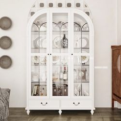 FUFU&GAGA Contemporary/Modern White Pantry with Wine Storage