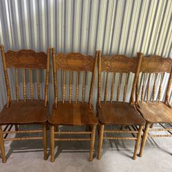 Set Of 4 Wood Chairs 