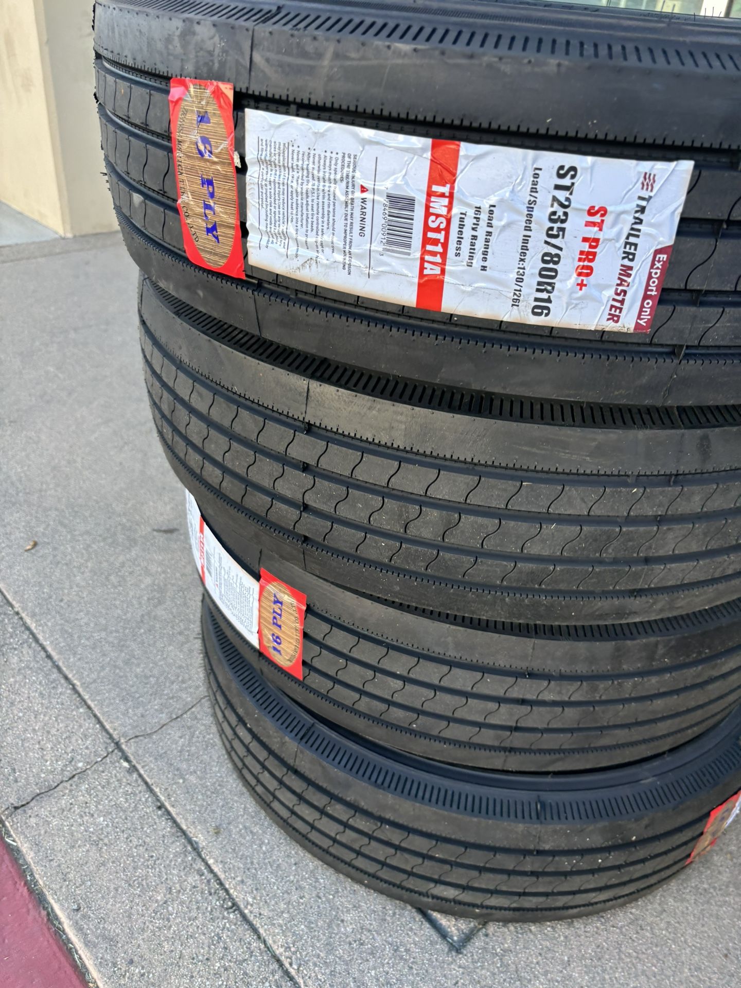 4 Trailer Tires 235x80-16 16 Ply $680 