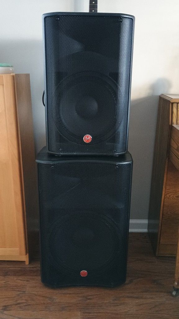 Harbinger Loudspeaker Set or individual (15" and 12") with speaker stands. Sold as set!