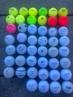 46 used golf balls