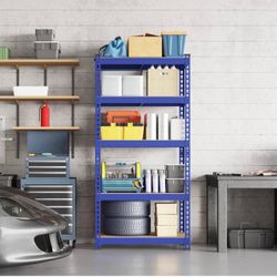 5-Tier Heavy Duty Storage Shelves 35.5" W x 16" D x 71" H Blue