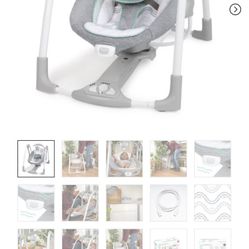 Ingenuity ConvertMe 2-in-1 Compact Portable Baby Swing 2 Infant Seat 