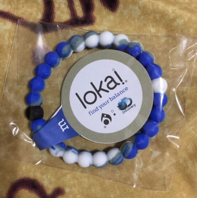 Lokai Bracelet (Shark) Blue, Gray & White
