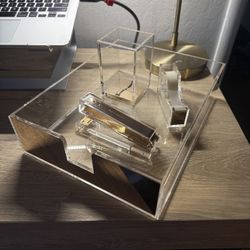 Kate Spade "Strike Gold" Desk Collection (Desk tray, stapler, tape dipsenser, pencil cup)