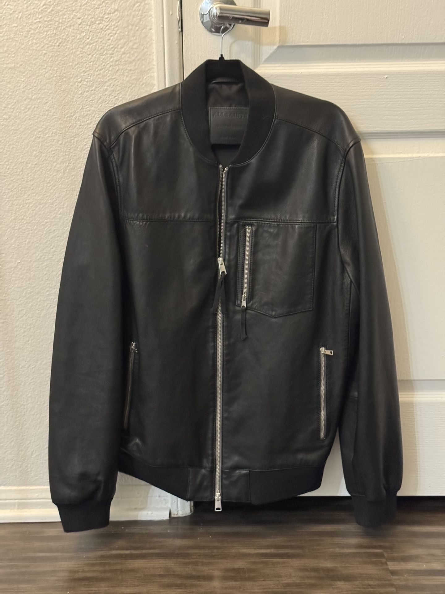AllSaints Leather Bomber Jacket (XL) – Discontinued / Rare – Excellent Condition