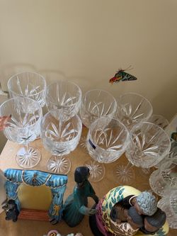 Cut Crystal Wine Glasses Set + more