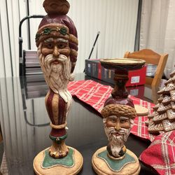 Santa Candle Holder Christmas Decoration