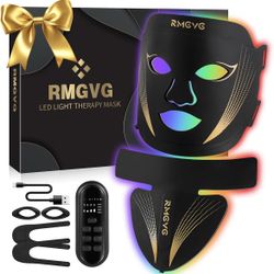 Red-Light-Therapy-for-Face and Neck, 7 Colors LED Facial Light Therapy Mask - Birthday, Christmas, Mothers Day, Valentines Day, Self Care Gifts for He