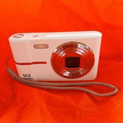 Compact HD Digital Camera (WHITE) 50MP 16X Zoom High Definition 1080P Point and Shoot Camera 32GB