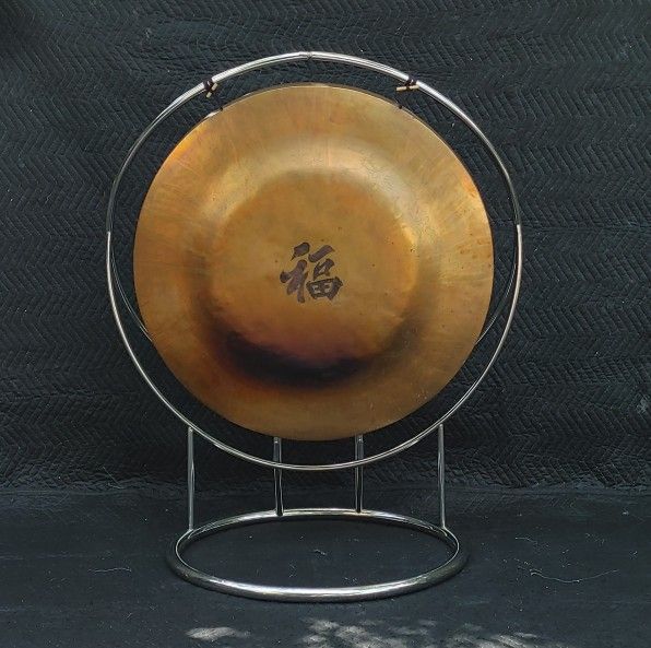 Modern Cantilever Stainless Steel Metal Gong Stand Feng Shui Fengshui Music Instrument Display Hanging Cymbal Asian Zen Art (STAND ONLY) 009