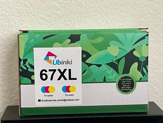 Ubinki 67XL Color Ink Cartridges For HP (Tri-Color) Higher Yield 2 PCS