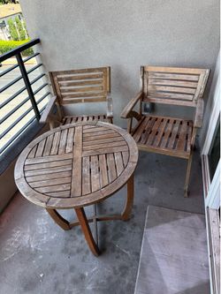 Wooden patio furniture set chairs and table