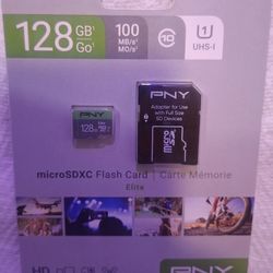 PNY 128GB microSDXC Elite Flash Card with Adapter