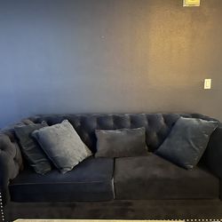 Deep Blue Tufted Couch