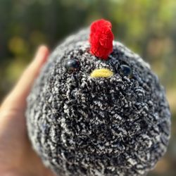 Black Speckled Chicken 🐓 Handmade 🧶 Crochet 🧶 