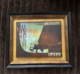 Framed Abstract Jazz Musician Wall Art