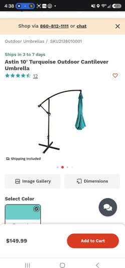 Umbrella torquise  led light stand and base offer