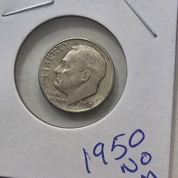 1950 (No Mint Mark) Roosevelt Silver Dime