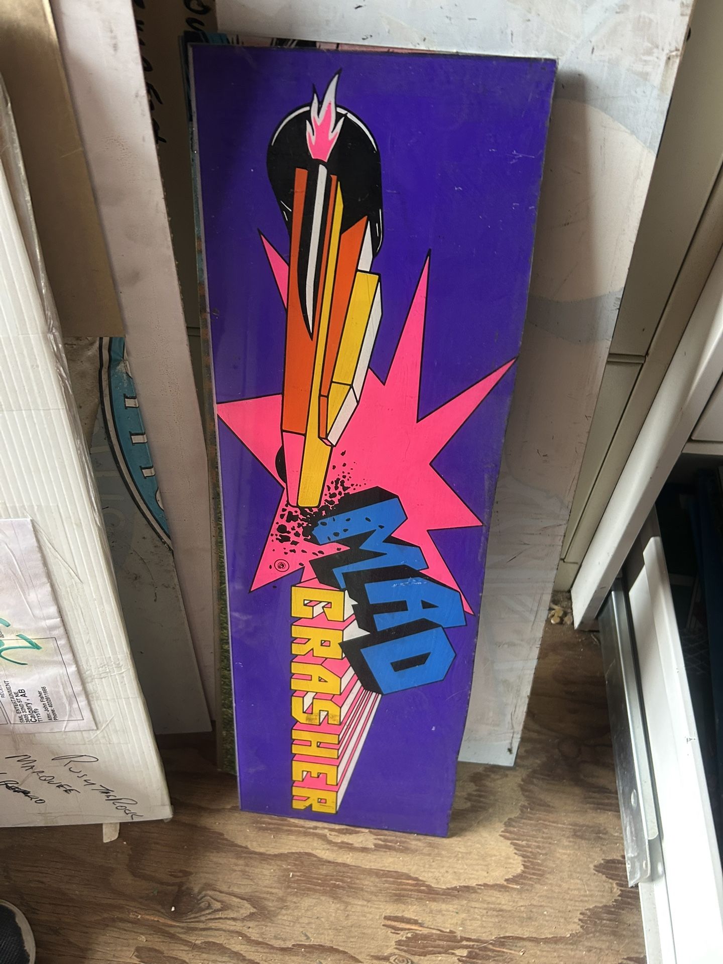 Mad Crashed Arcade Video Game Marquee