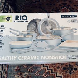 GREEN PAN - 16 Pieces Set  PFAS Free