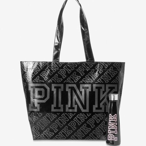 PINKS'WELL WATER BOTTLE AND REUSABLE TOTE BAG . BNIP