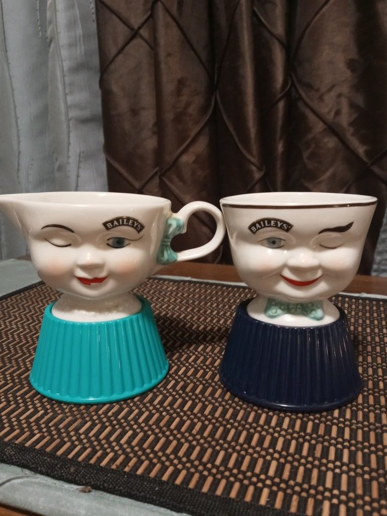Bailey's Coffee/Tea Cups With Sugar and Creamer dishes