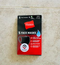 Hanes Face Masks (x5) - NEW! $5